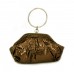 Evening Bags Wholesale - Bronze Faux Snakeskin w/ Ring Evening Bag - BG-90519BZ